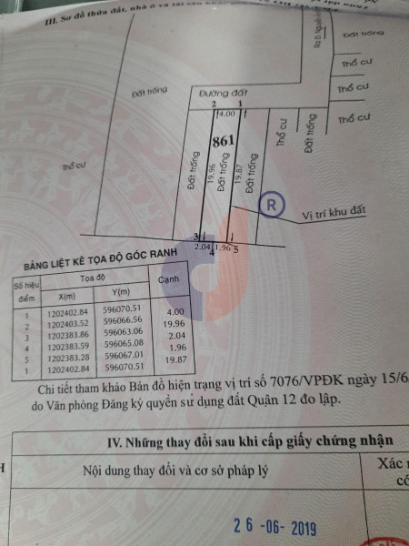 Bán lô đất DT 4x20 hẻm bê tông 4m, xe hơi vô tận cửa, đường Nguyễn Thị