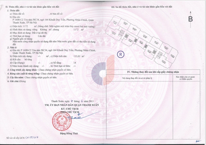 Chính chủ cần bán căn hộ chung cư toà JSC34, Nhân Chính, Thanh Xuân, Hà Nội.