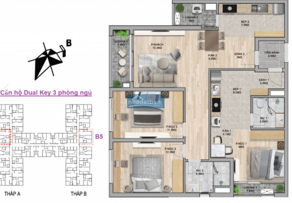 Bán căn hộ chung cư FLC Landmark, Toà A, DT 124m, 3 ngủ, full nội thất,