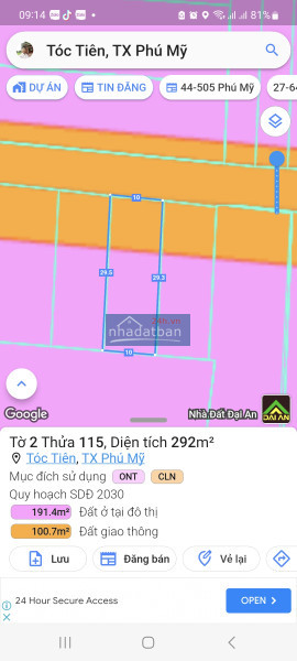 Bán đất thổ cư 10x30 m tại Thị xã Phú Mỹ, Bà Rịa - Vũng Tàu