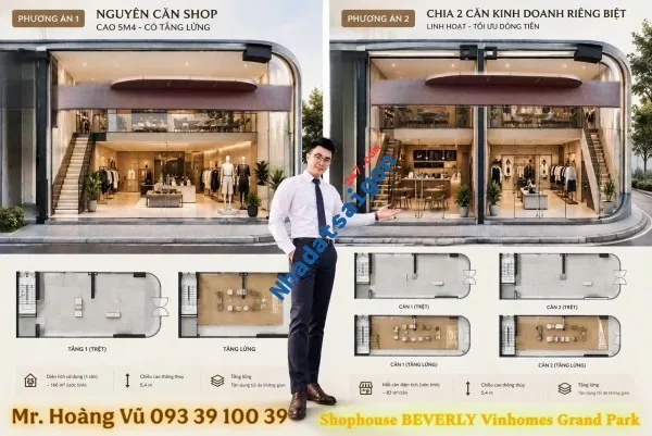 Một mặt bằng hai chiến lược Shophouse Beverly Vinhome Quận 9 lời ngay 5%: từ 129 triệu/m2