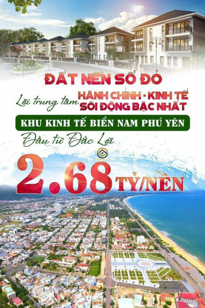 Đất nền sổ đỏ ven biển kề tp Tuy Hoà-Đặc khu KT biển Nam Phú Yên