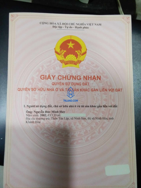 Bán đất tại Xã Ninh Sim, Thị xã Ninh Hòa, Khánh Hòa giá 750 Triệu