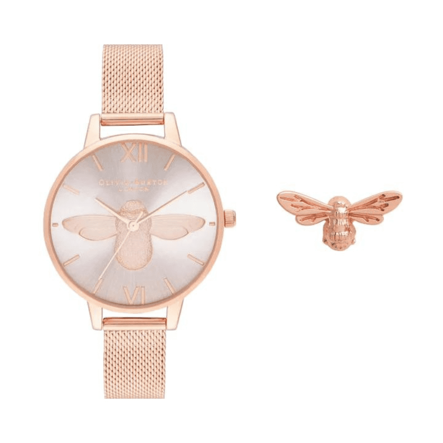 34mm 3D Bee Metalic Blush & Bee Texture 