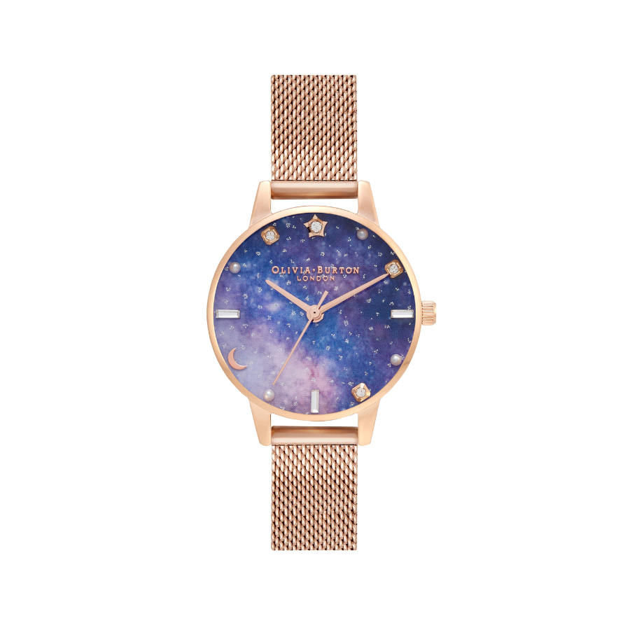 ĐỒNG HỒ OLIVIA BURTON CELESTIAL PURPLE & ROSE GOLD MESH