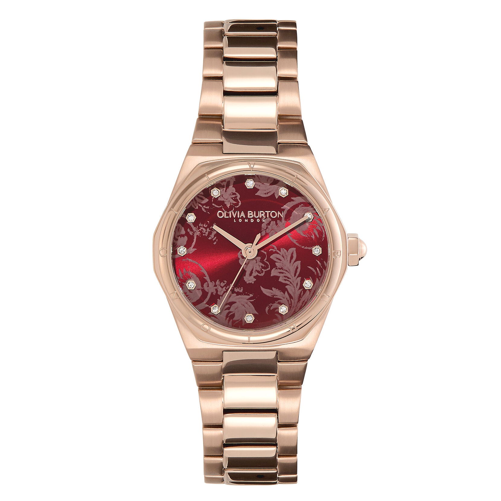 28mm Mini Hexa Cranberry & Carnation Gold Bracelet Watch 