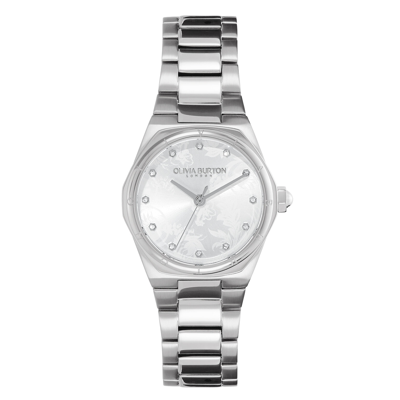 28mm Mini Hexa White & Silver Bracelet Watch 