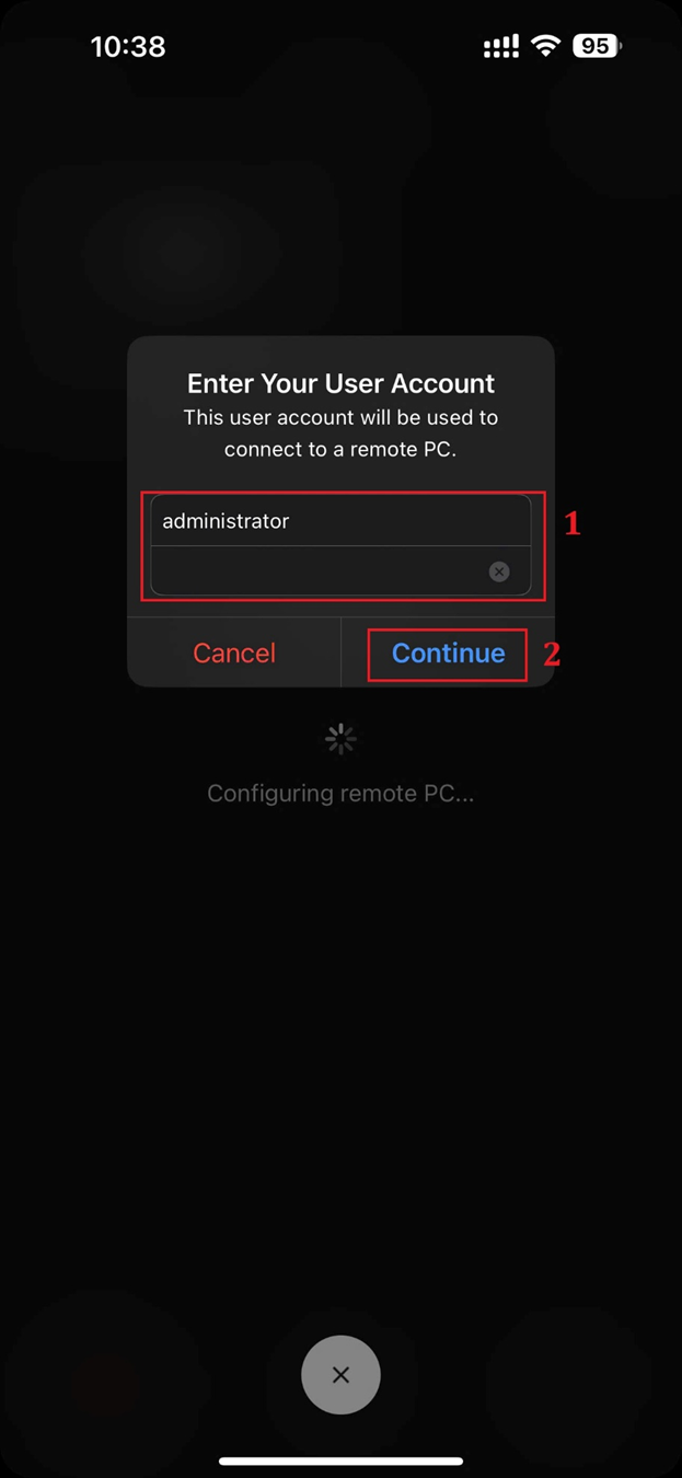 truy cap cloud server bang dien thoai