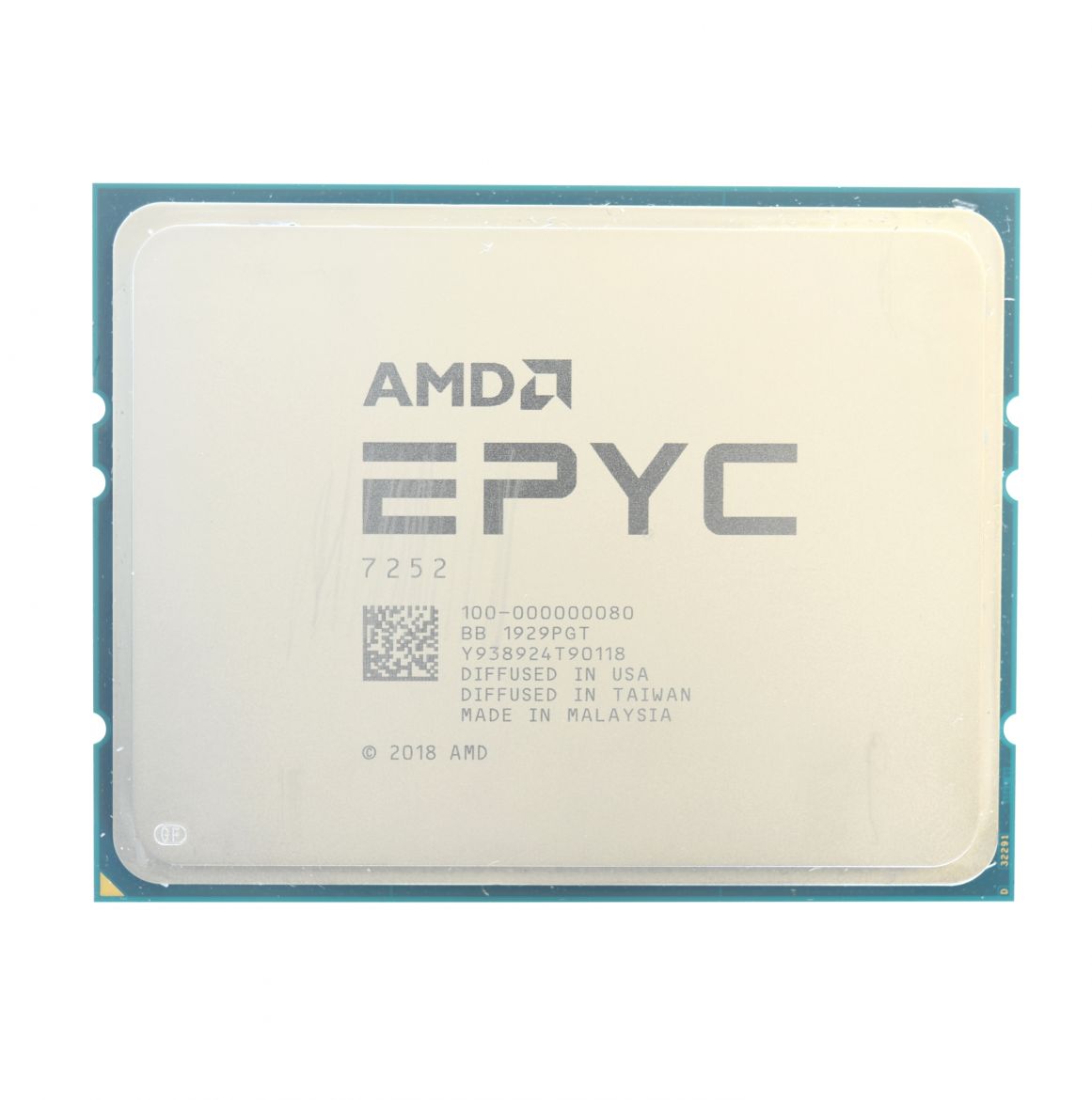 CPU AMD EPYC 7252 (8C/16T, 2.8GHz- 3.2GHz, 64MB, 120W)