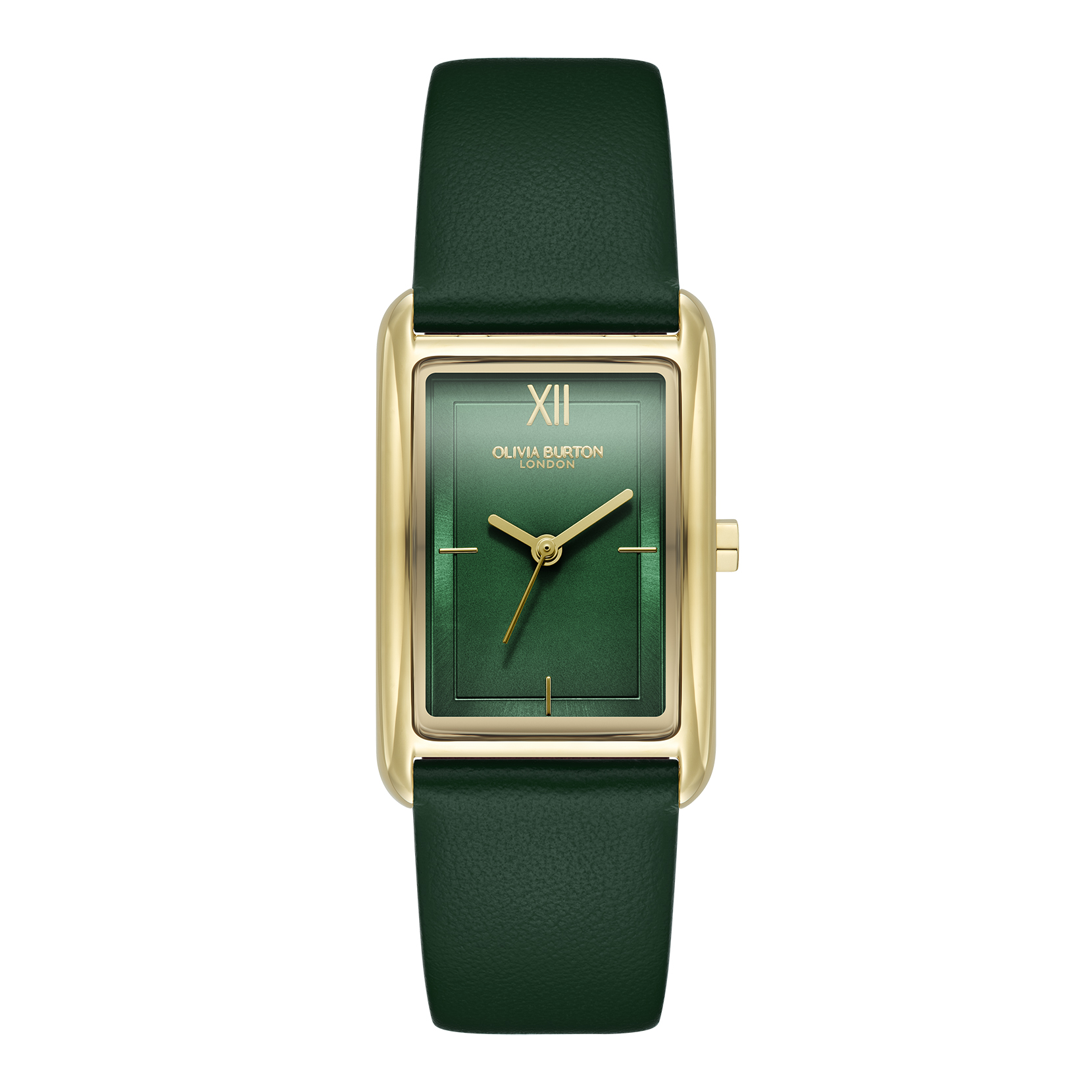 23mm Grove Gold & Forest Green Leather Strap Watch 