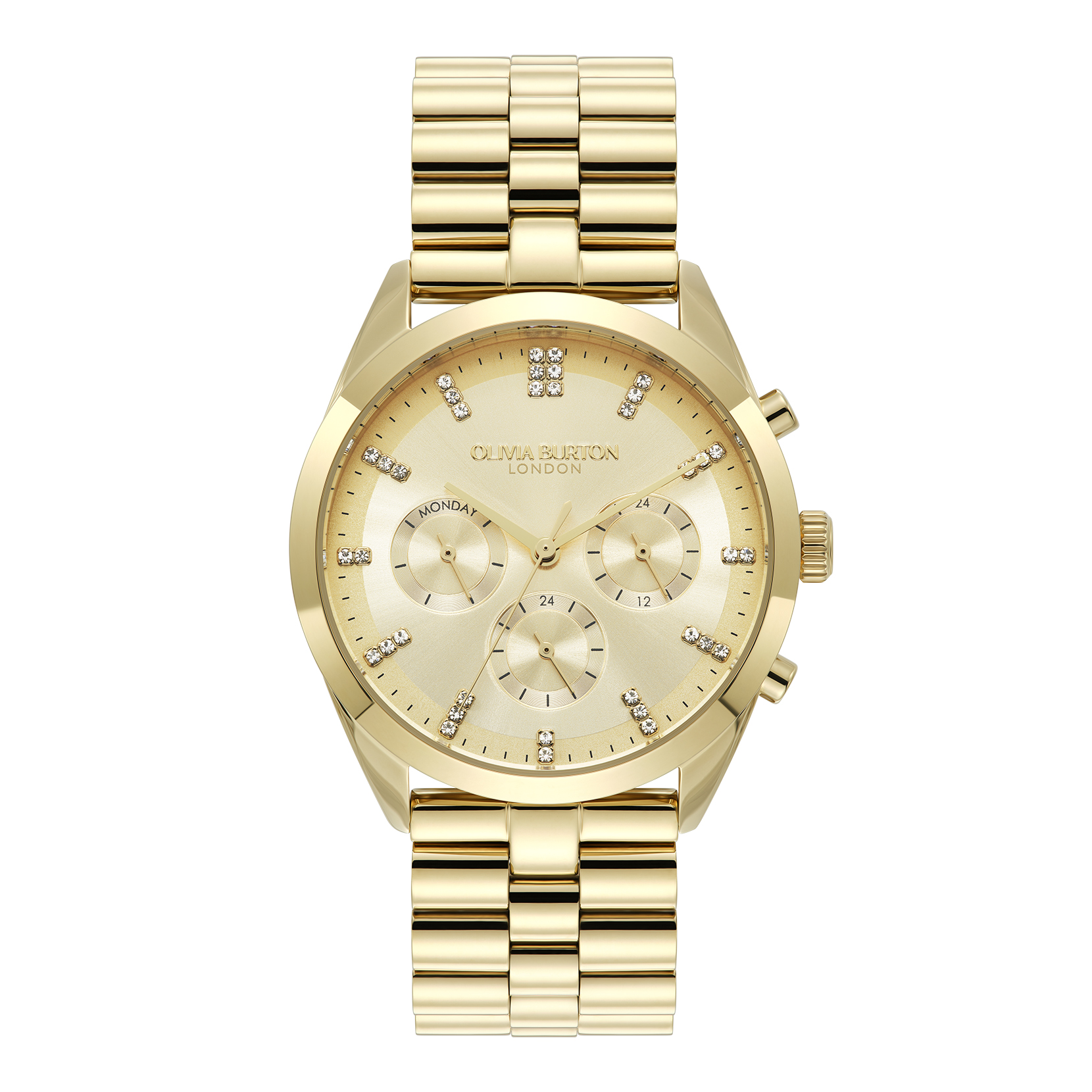 38mm City Classic Multifunction Gold Bracelet Watch 
