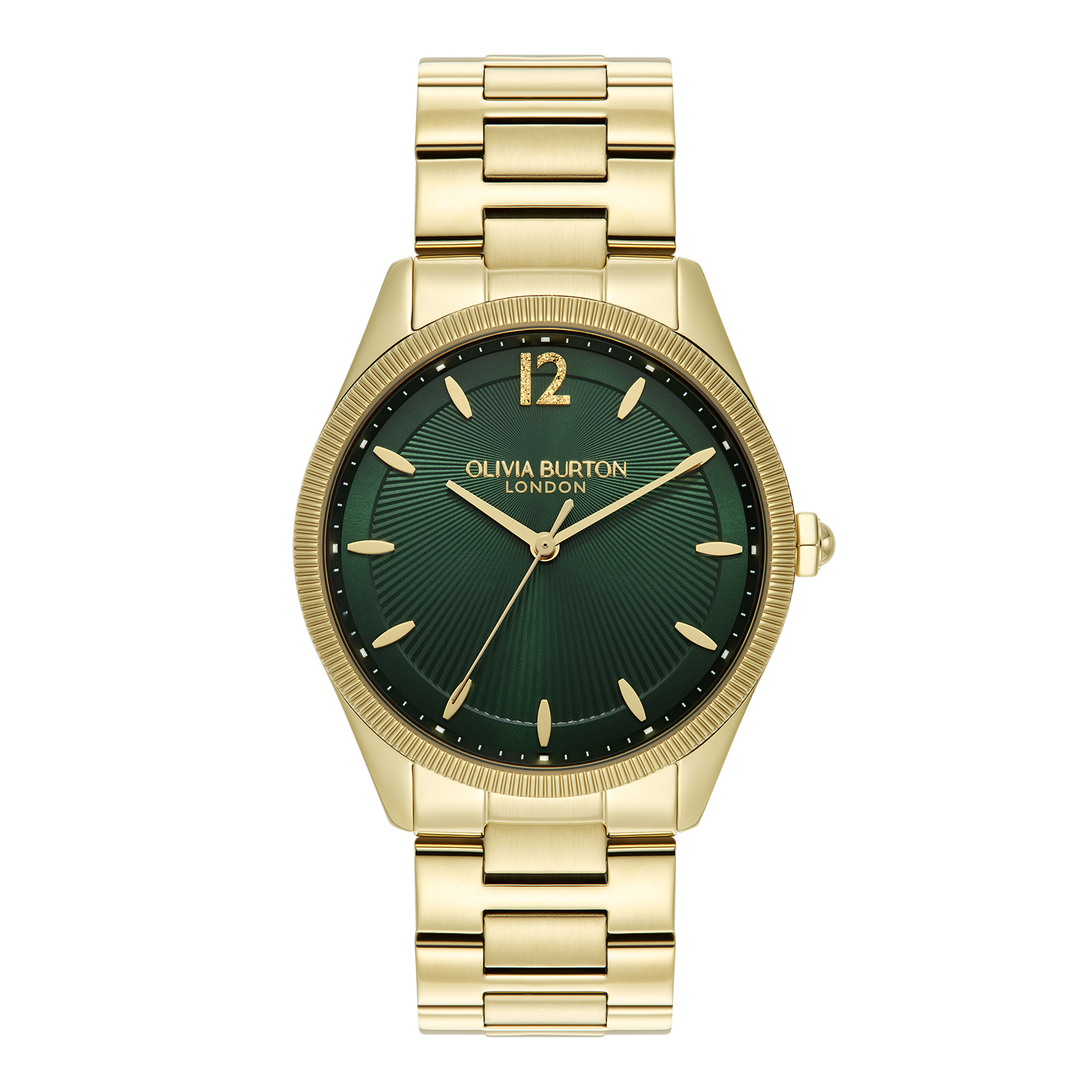 38mm Radiate Forest Green & Gold Bracelet Watch 