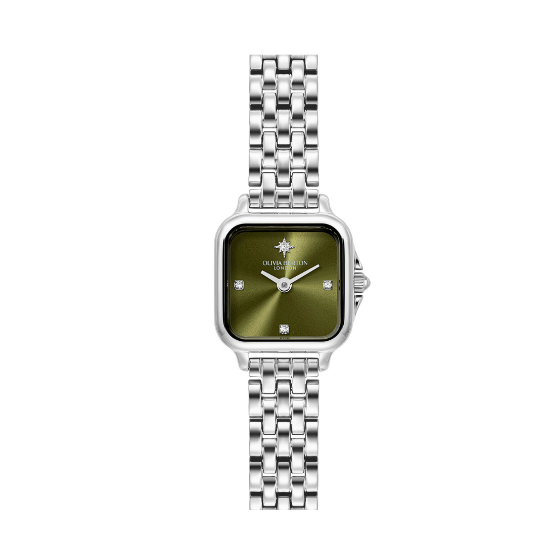 20mm Mini Grosvenor Sage Green & Silver Bracelet Watch