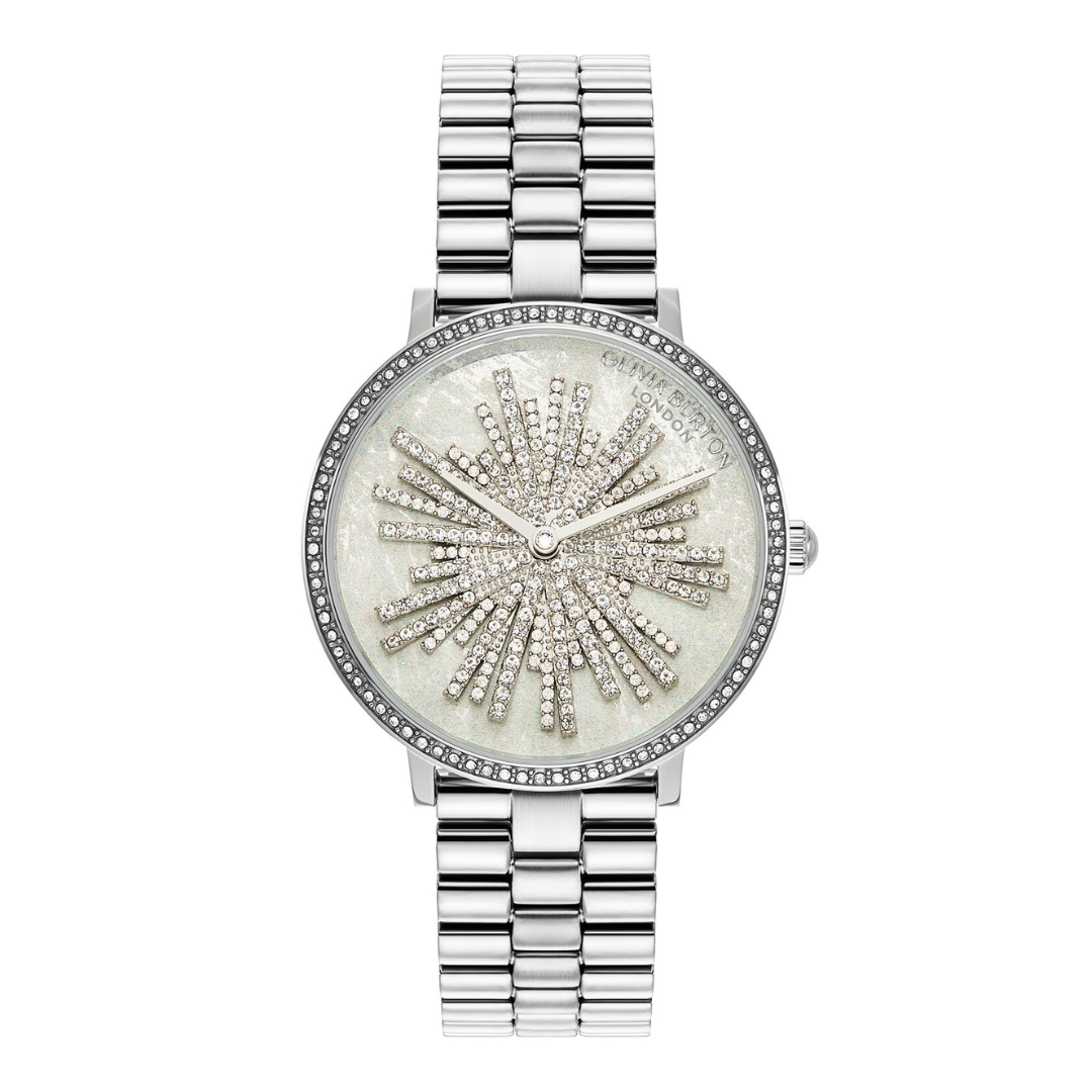 35mm Ice Burst Light Grey & Silver Bracelet Watch