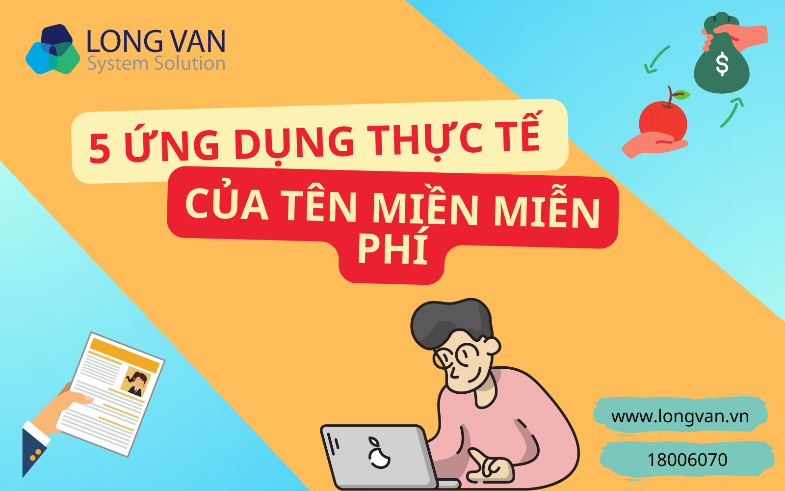 5 ứng dụng thực tế của tên miền miễn phí - Long Vân System Solution