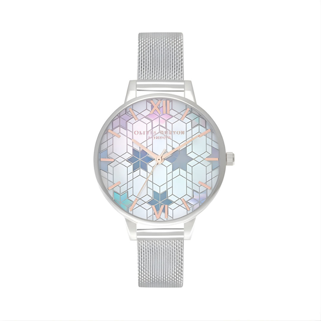 OLIVIA BURTON ICE QUEEN MESH SILVER WATCH