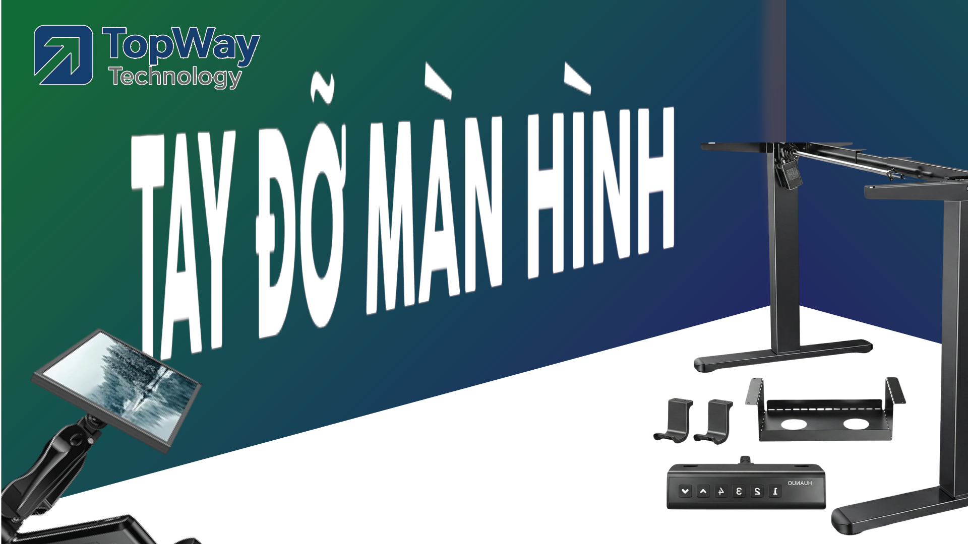 Tay đỡ màn hình - Setup bàn làm việc gọn gàng ngay hôm nay