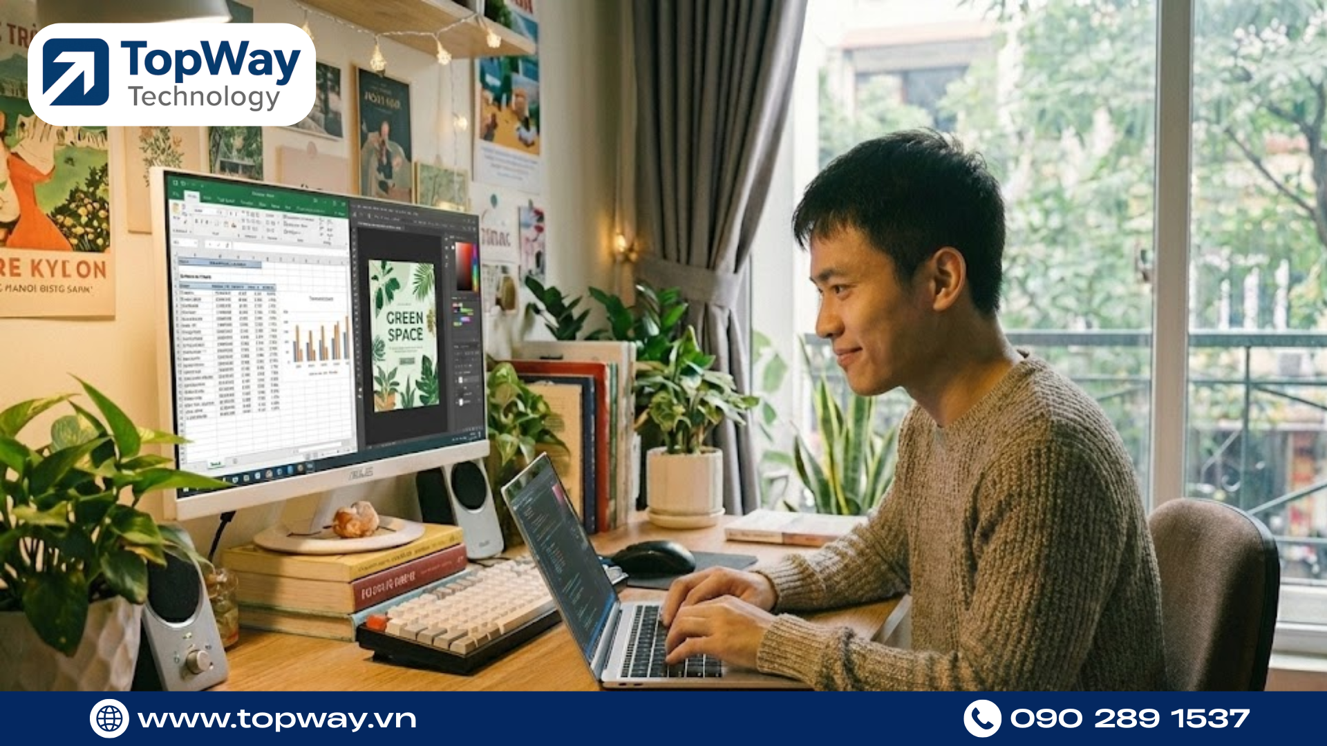 Tại sao cứ phải cố chịu đựng chiếc màn hình laptop bé xíu?