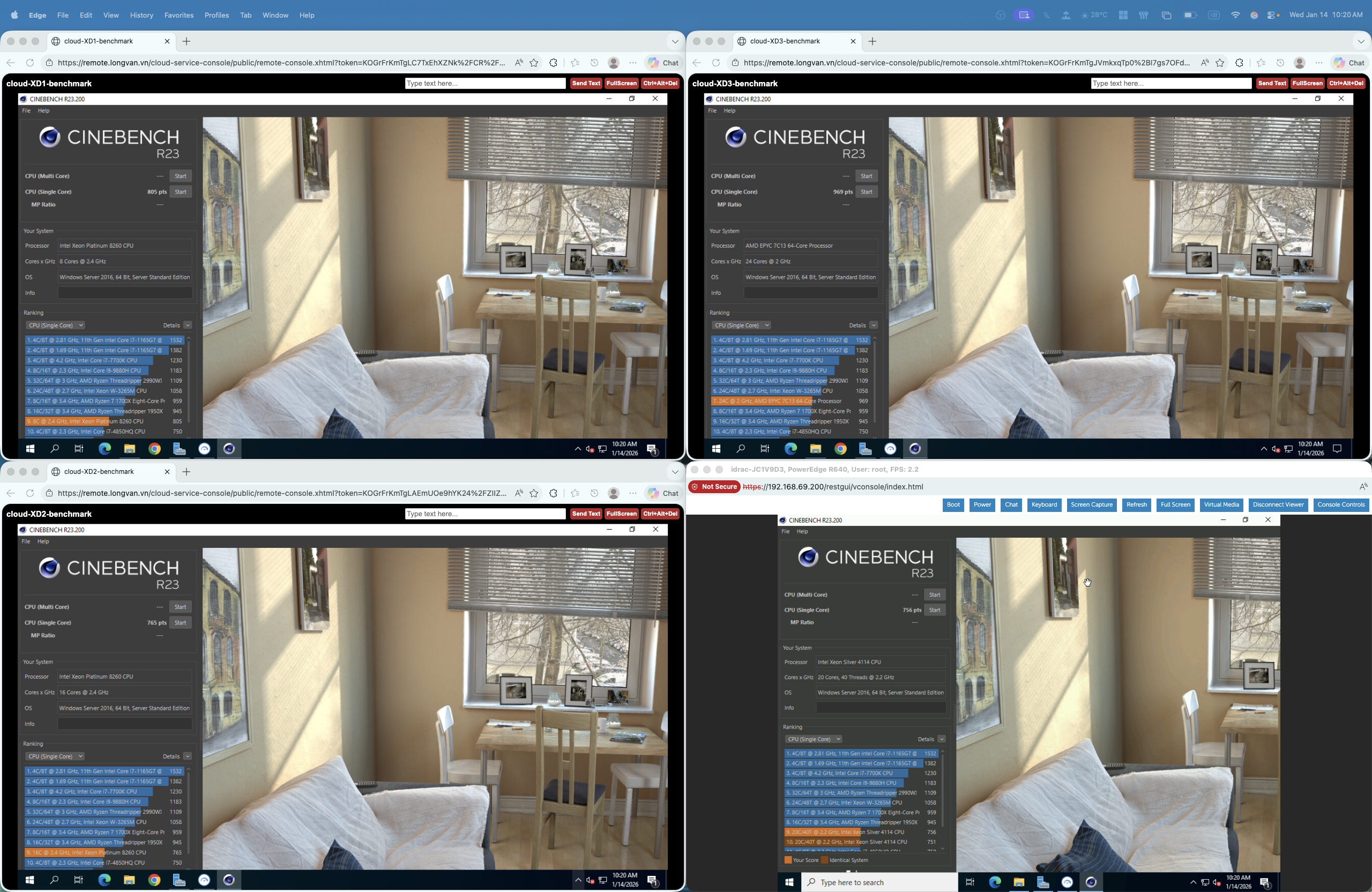 benchmark cloud server