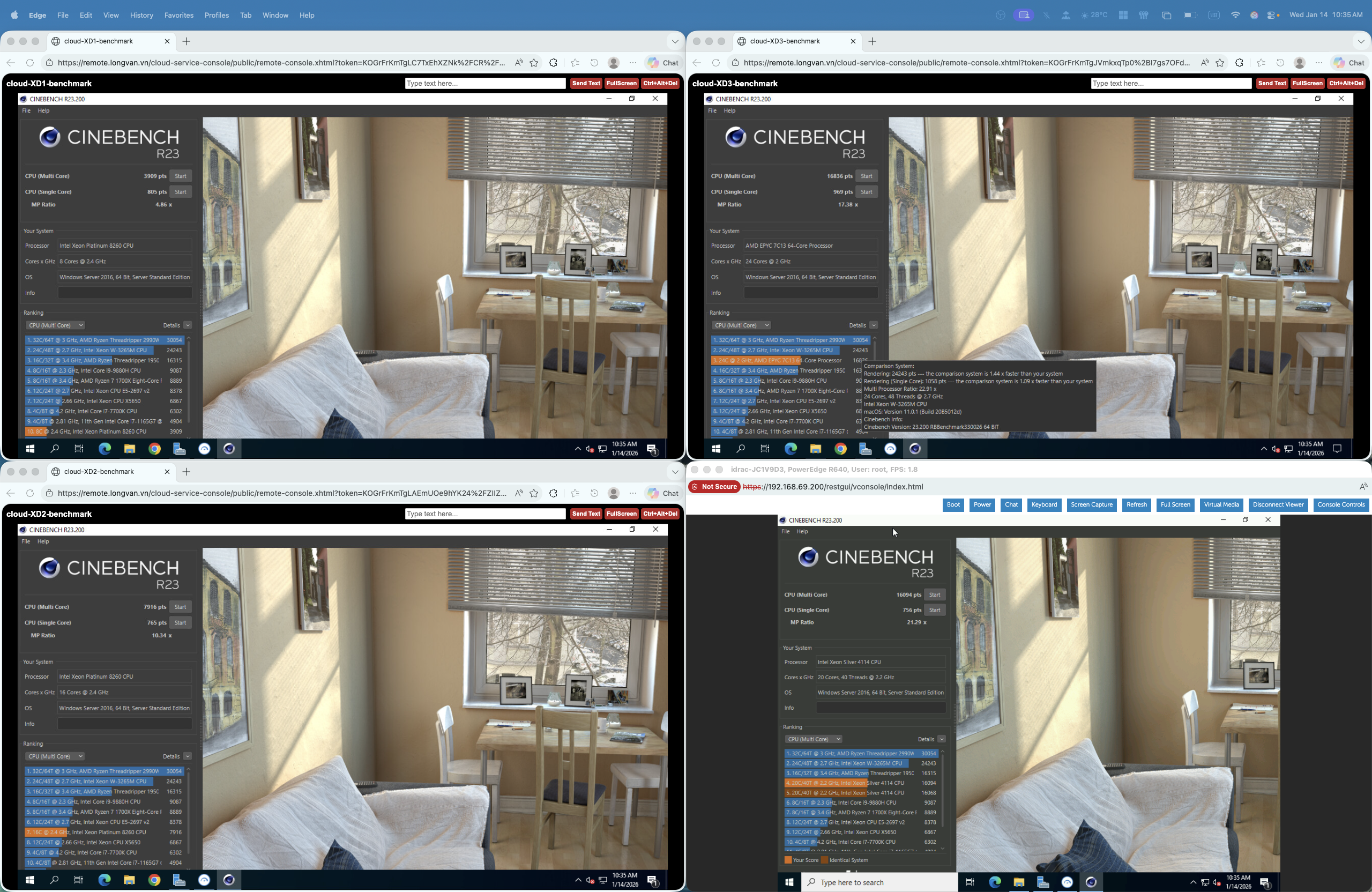 benchmark cloud server