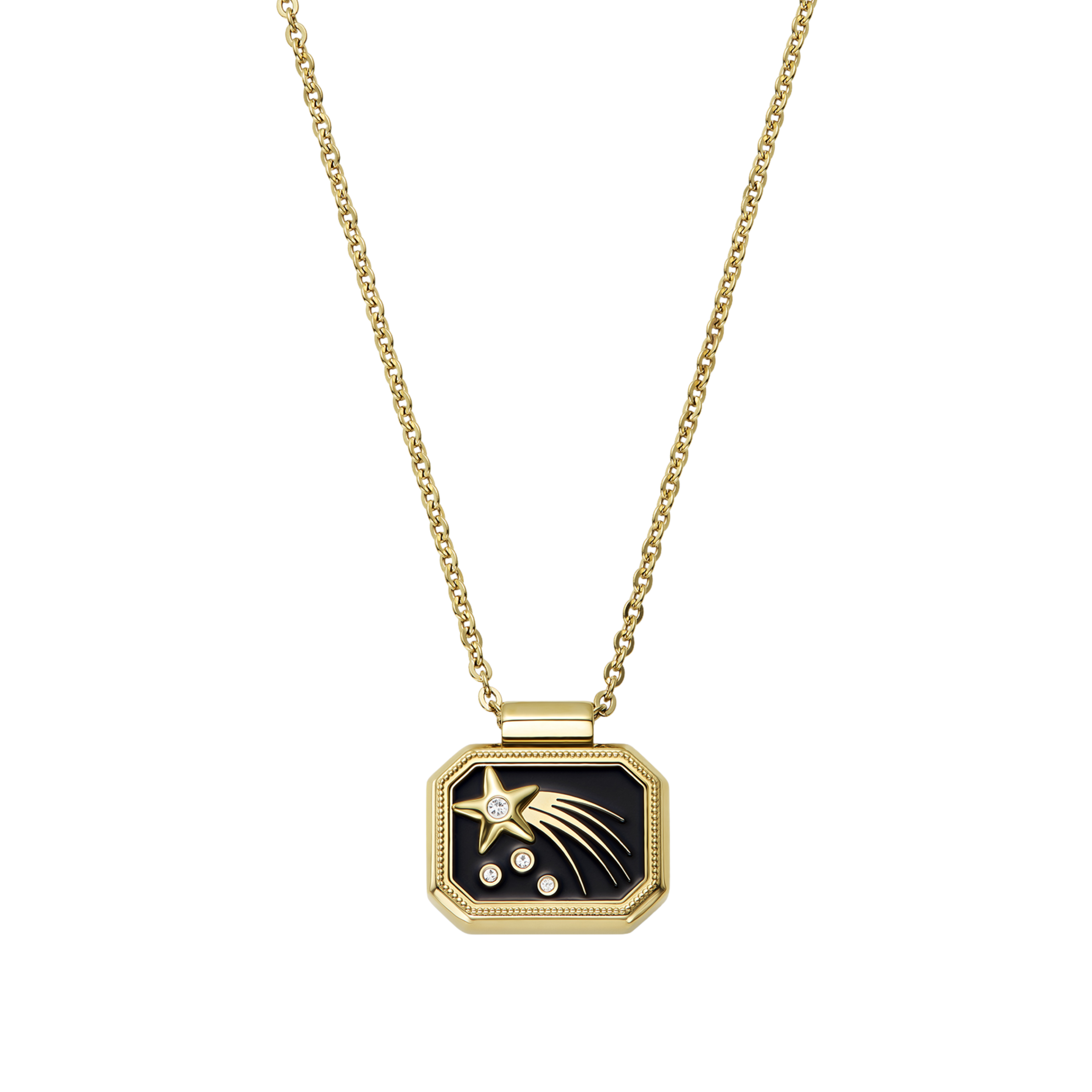 Shooting Star Onyx & Gold Plated Necklace