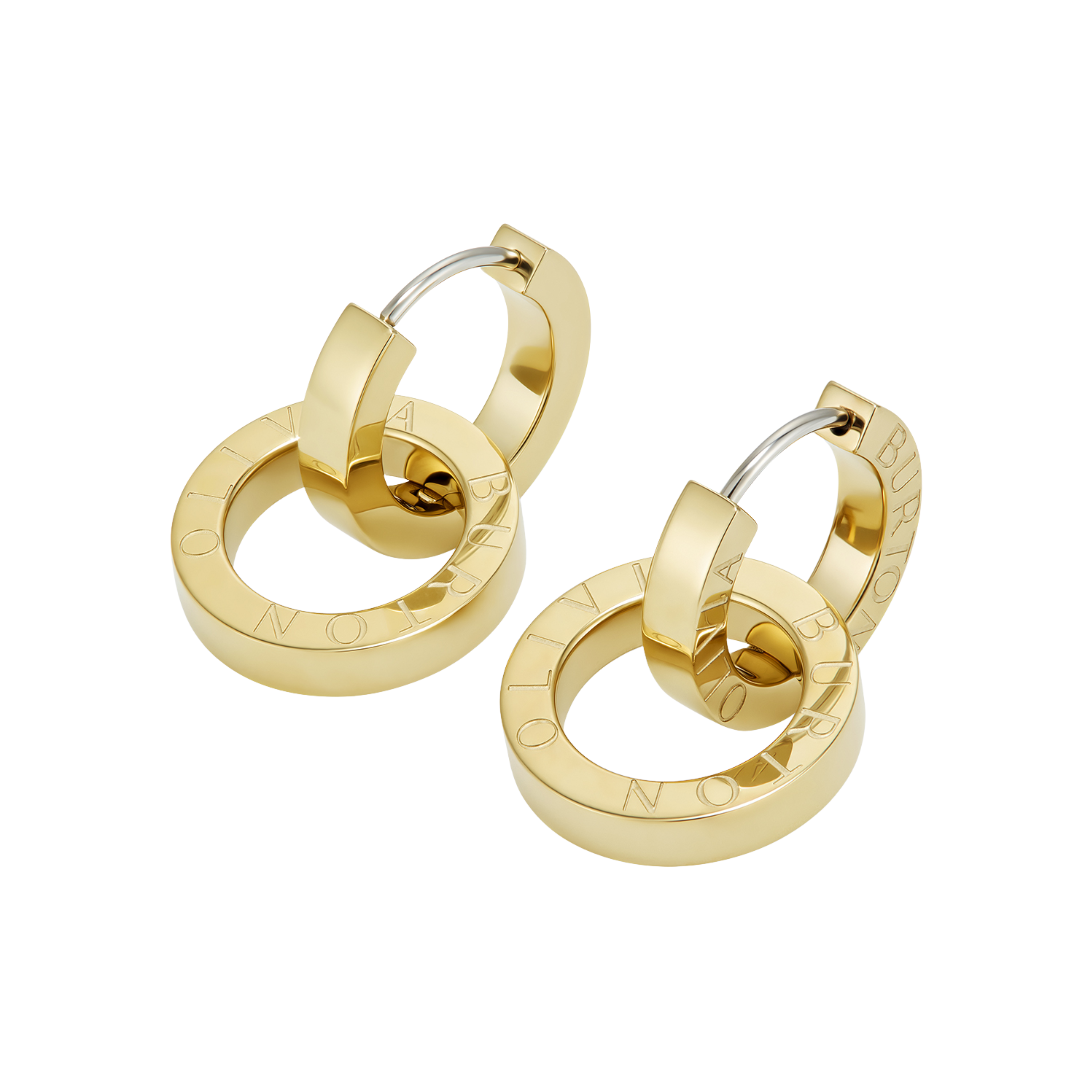 Honeycomb Toggle Gold Plated Hoop Earrings