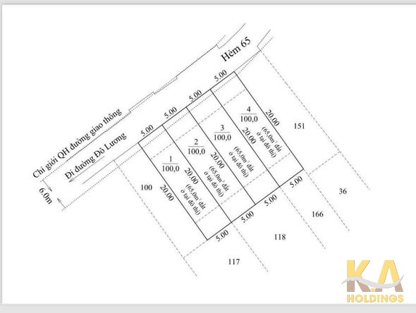 BÁN 4 LÔ ĐẤT ĐÔ LƯƠNG - P.11 - 100M/ lô - TÂY BẮC - CỌC 2 THÁNG RA SỔ - 65M THỔ CƯ/ LÔ - GIÁ 4,8 TỶ (TL)