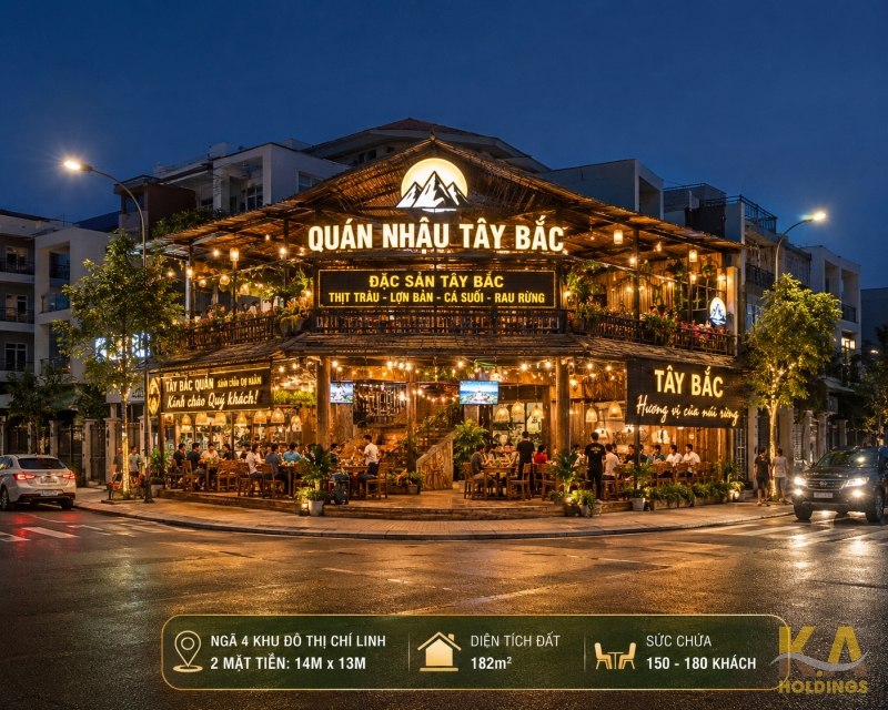 CHO THUÊ MẶT BẰNG ĐẸP GÓC 2 MẶT TIỀN KĐT CHÍ LINH DT: 175M² – GIÁ CHỈ 25TR/THÁNG