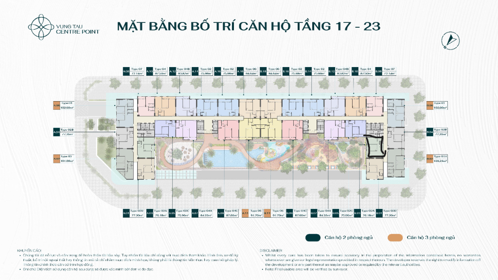 BÁN CĂN HỘ VŨNG TÀU CENTRE POINT – CĂN GÓC 3PN – VIEW BIỂN ĐÔNG NAM & ĐÔNG BẮC - CHỈ 6.3 TỶ