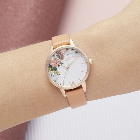 ĐỒNG HỒ OLIVIA BURTON SPARKLE FLORALS MIDI CORAL & ROSE GOLD