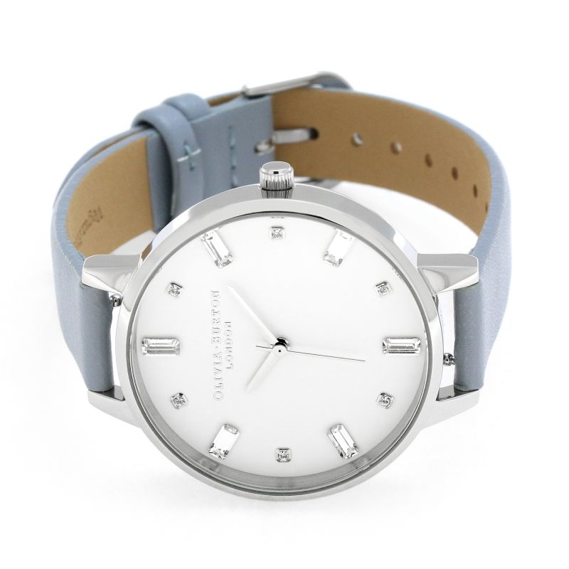 ĐỒNG HỒ OLIVIA BURTON BEJEWELLED VEGAN CHALK BLUE & SILVER